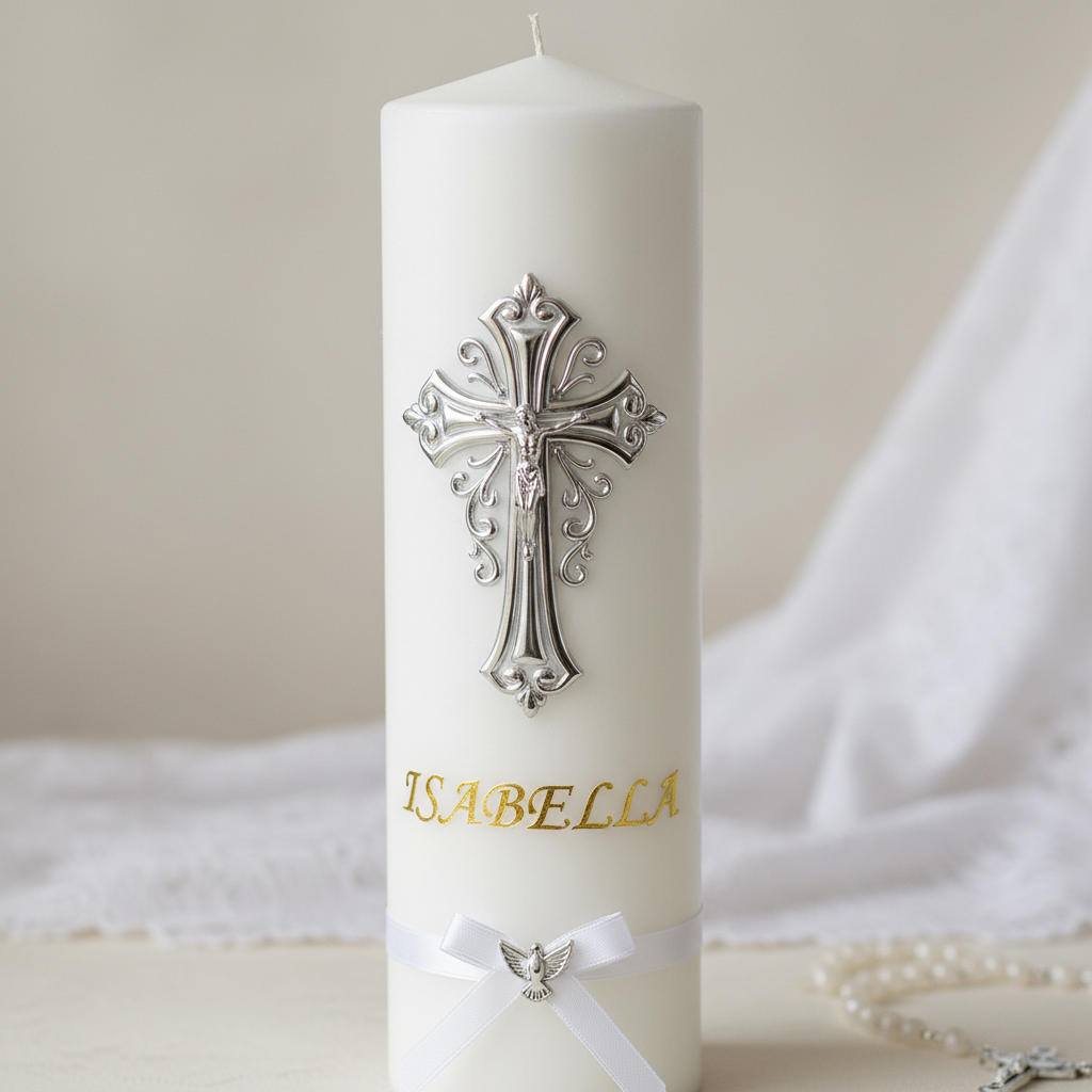 Bougie de baptême personnalisée