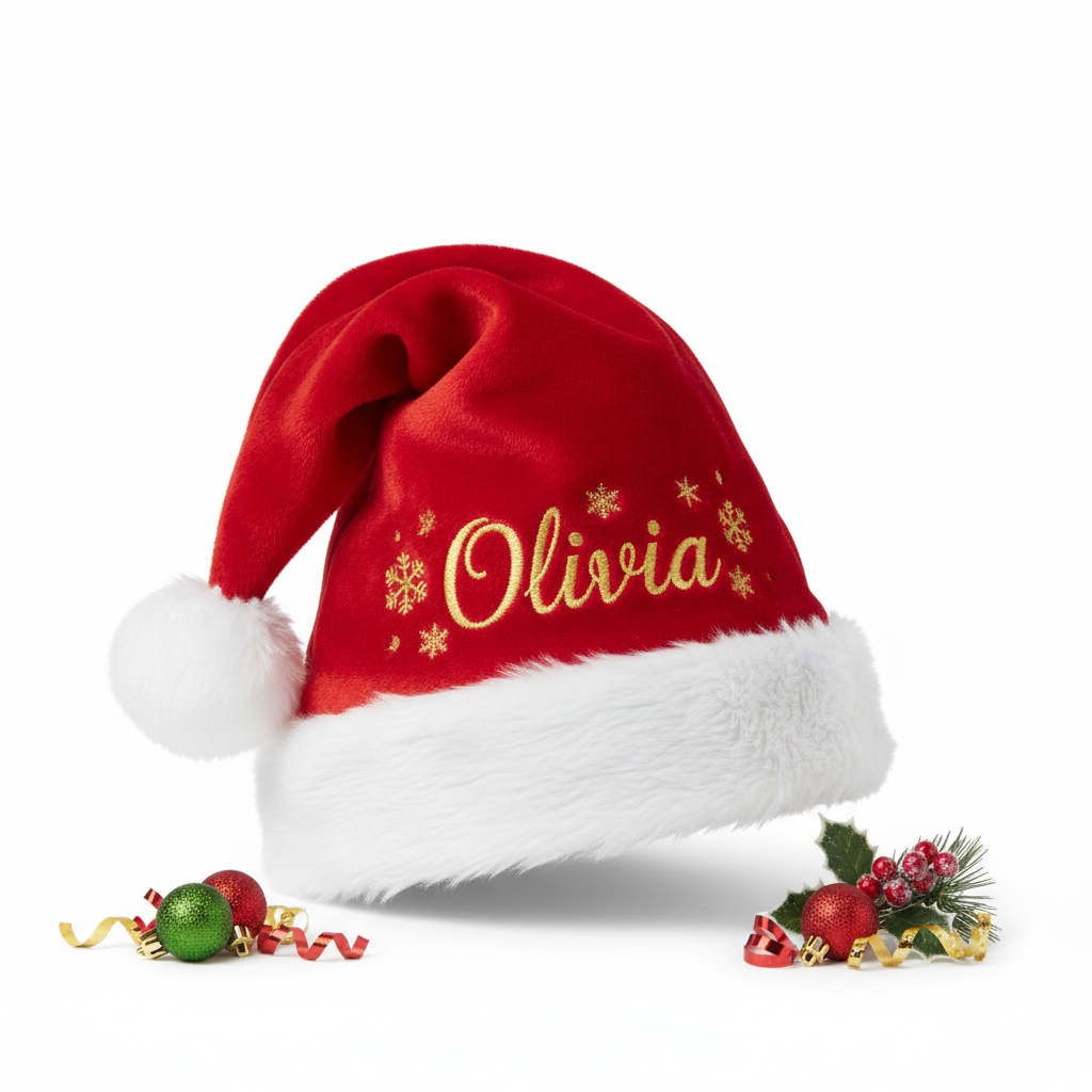 Bonnet de Noël personnalisé avec broderie
