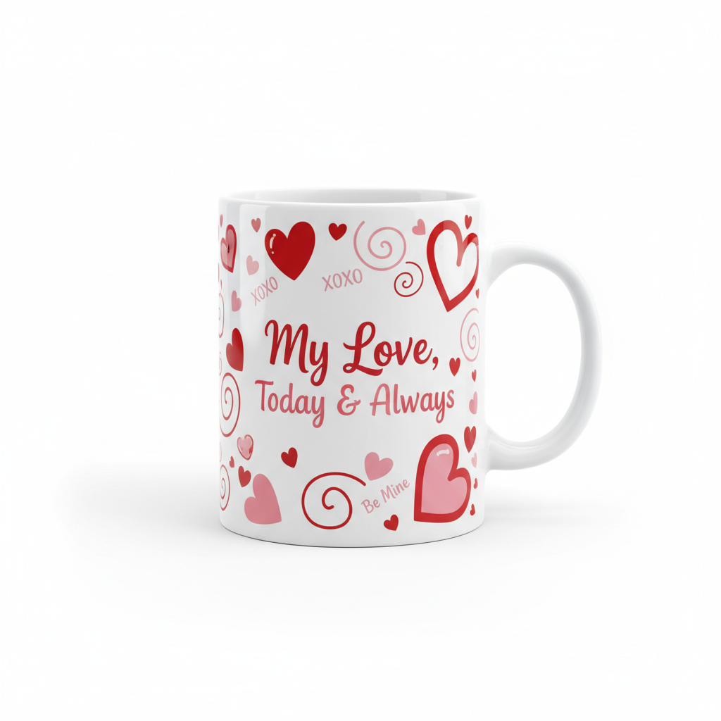 Mug Saint-Valentin avec message d'amour personnalisé